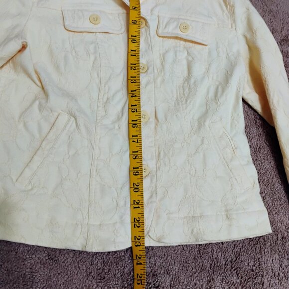 Woman's Croft and Barrow Jacket Yellow Embroidered Small - Picture 6 of 11